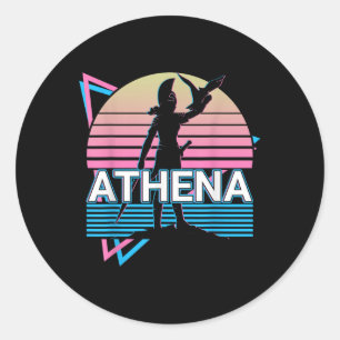 Athena Greek Goddess Of Wisdom And War Classic Round Sticker