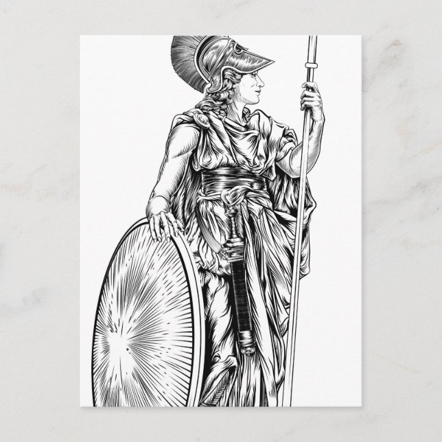 Athena Greek Goddess Postcard (Front)