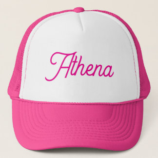 Athena Name Hat Girl Classic Black and White Cap