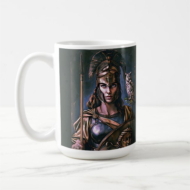"Athena’s Fierce Loyalty" Colourful Portrait    Coffee Mug (Left)