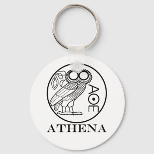Athena’s owl tetradrachm (Engravers Font) Key Ring