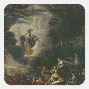 Athena visiting the Muses Square Sticker