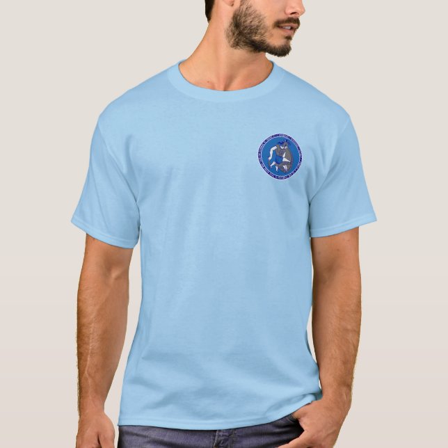 Athenian Blue & White Hoplite Seal Shirt (Front)