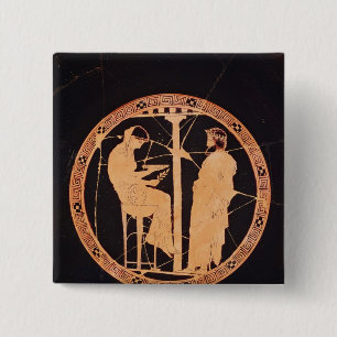 Athenian red-figure kylix depicting Aegeus 15 Cm Square Badge