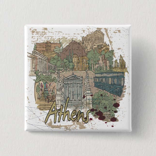 Athens 15 Cm Square Badge (Front)