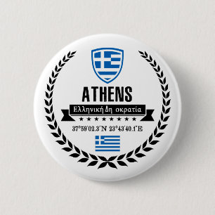Athens 6 Cm Round Badge
