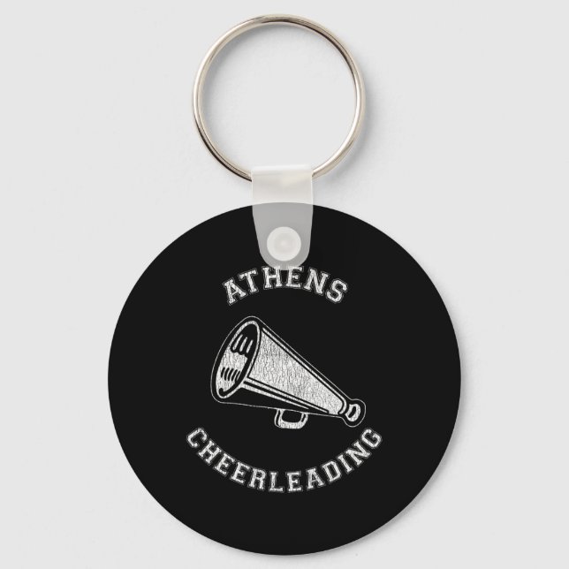 Athens Cheer Distressed Retro 90's Cheerleader  Key Ring (Front)