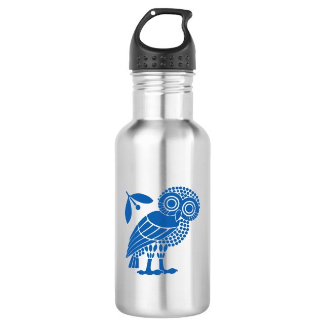 Athens city municipality flag symbol emblem owl bi 532 ml water bottle (Front)