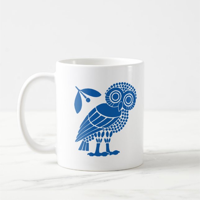 Athens city municipality flag symbol emblem owl bi coffee mug (Left)
