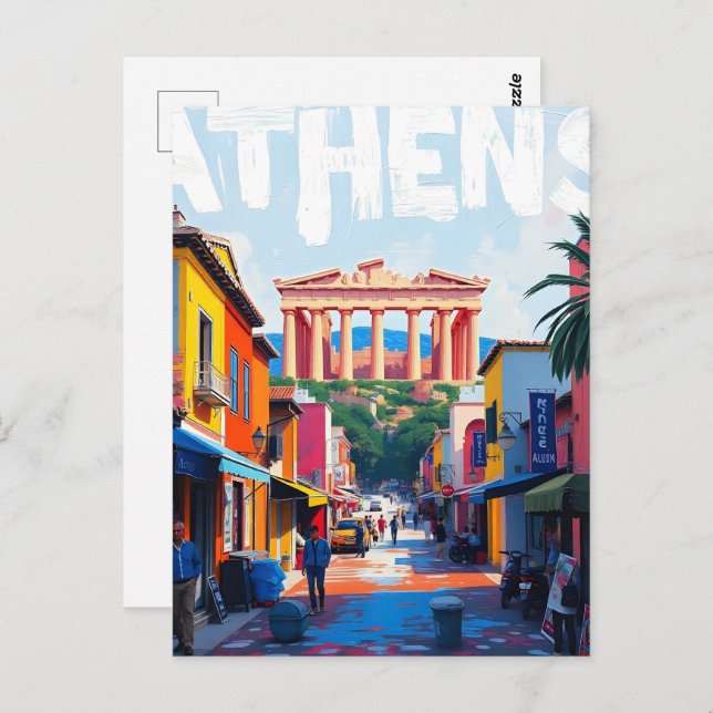 Athens city  postcard (Front/Back)