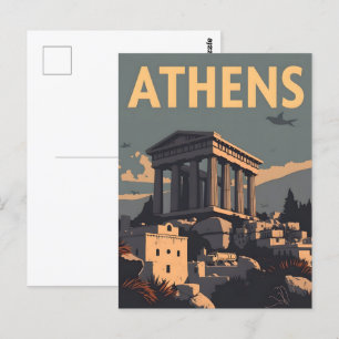 Athens city postcard