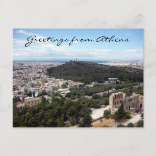 athens filopappos view postcard