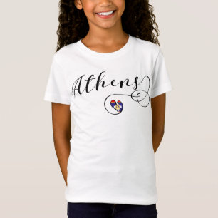 Athens Flag In Heart, Greece T-Shirt