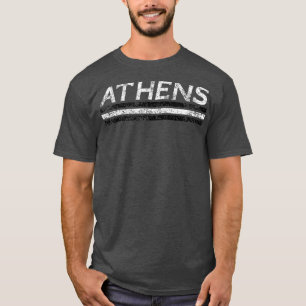 Athens Georgia Retro Vintage Weathered Stripe Thro T-Shirt