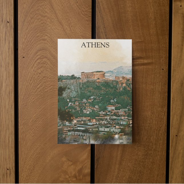 Athens Greece Akropolis View Postcard (athens greece akropolis postcard)