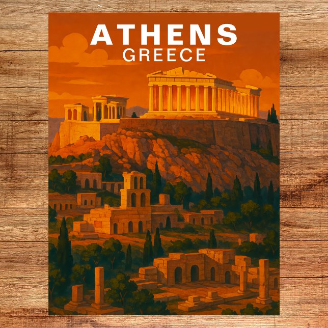 Athens, Greece Ancient Classic Ruins Postcard (Athens, Greece Ancient Classic Ruins Postcard)