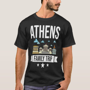 Athens Greece City Trip Skyline Map Travel T-Shirt