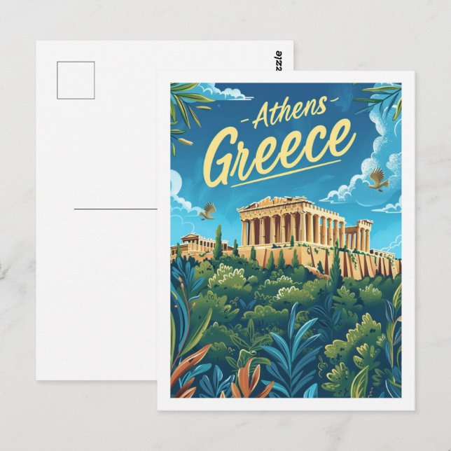 Athens Greece Famous Vintage Travel Place Postcard (Front/Back)