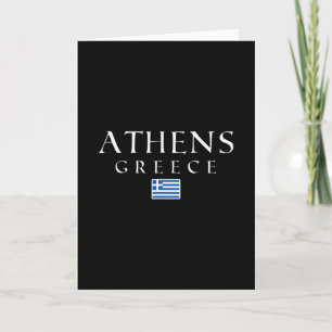Athens Greece Flag Vacation Athens Souvenir Greek Card