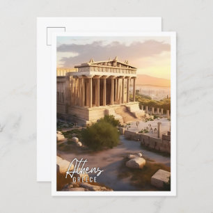 Athens Greece landmark acropolis  Postcard