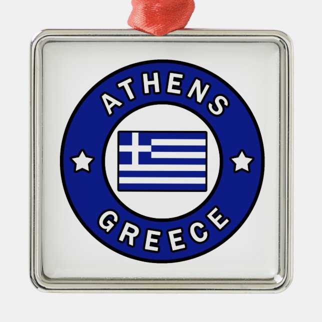 Athens Greece Metal Tree Decoration (Front)