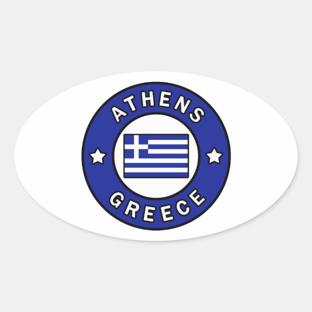 Athens Greece Oval Sticker (Front)