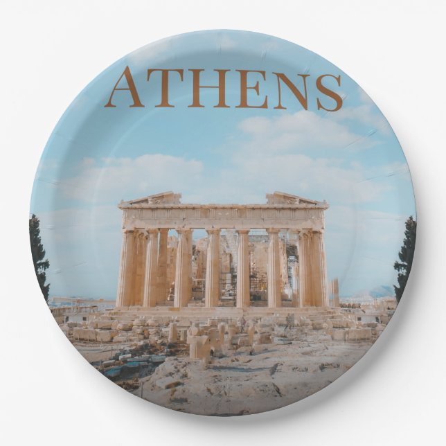 Athens Greece Paper Plate (Front)