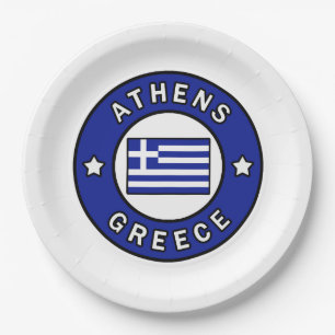 Athens Greece Paper Plate