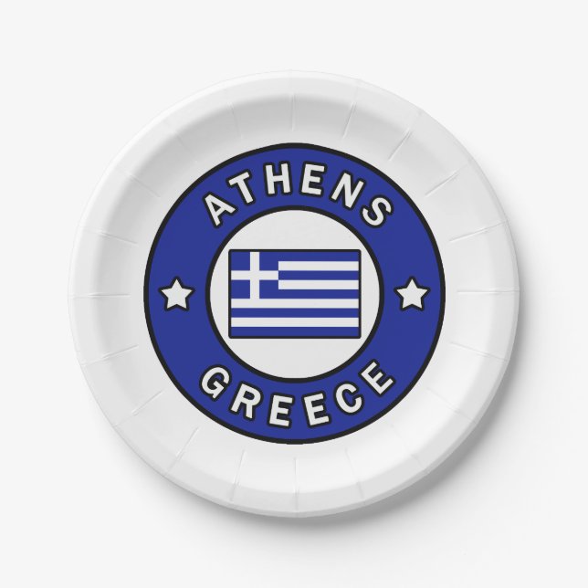 Athens Greece Paper Plate (Front)