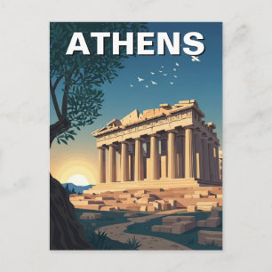 Athens Greece Parthenon Travel Postcard