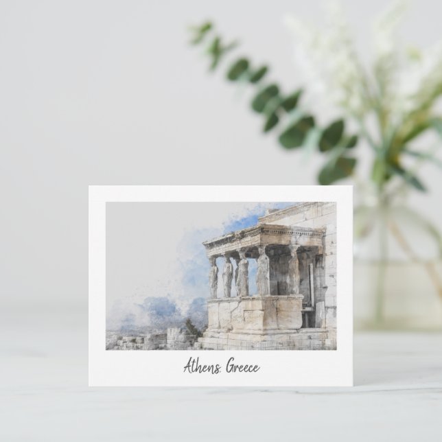 Athens Greece Postcard – Ancient City Travel  (Standing Front)