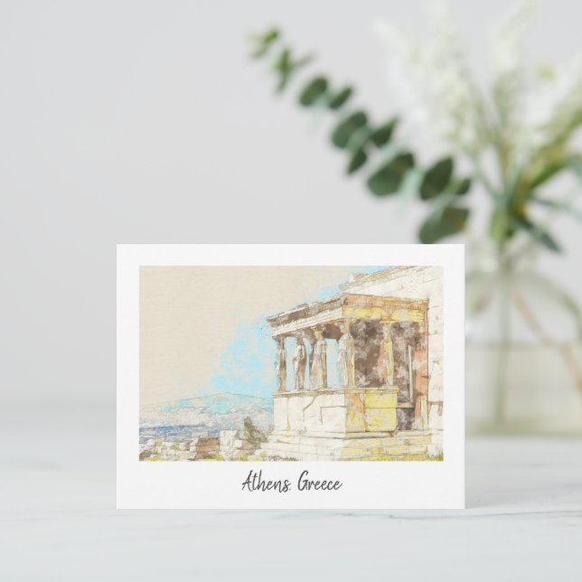 Athens Greece Postcard – Ancient City Travel  (Standing Front)