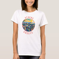 Athens Greece Retro Distressed Circle