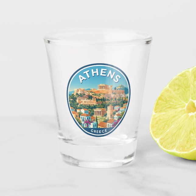 Athens Greece Shot Glass (Front)