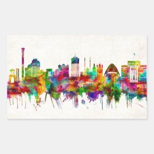 Athens Greece Skyline Rectangular Sticker