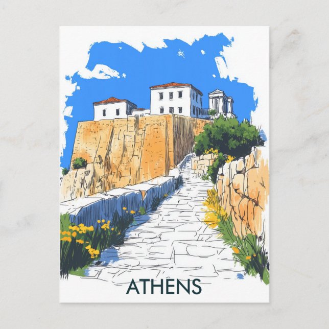 Athens Greece Travel Postcard (Front)