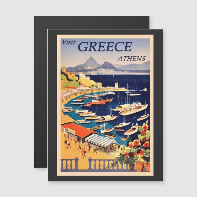 Athens Greece Vintage Tourism Ad (Front/Back)