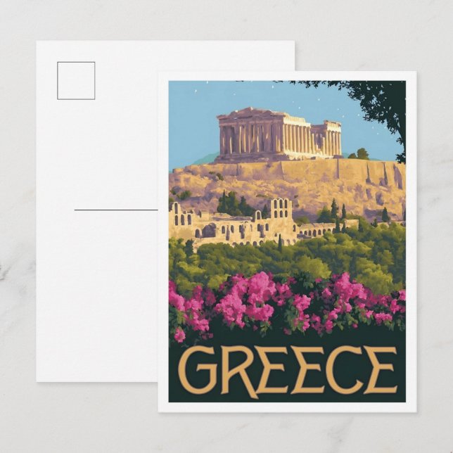 Athens Greece Vintage Travel  Postcard (Front/Back)