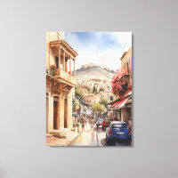Athens Greece watercolor art