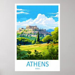 Athens Park Ski National Poster Travel Vintage