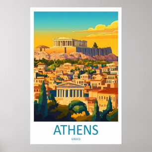 Athens Park Travel Ski Vintage National Poster