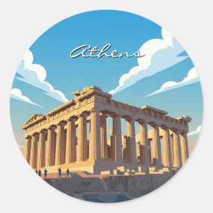 Athens Parthenon Classic Round Sticker