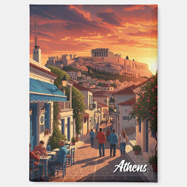 Athens Plaka Greece Travel Magnet (Front)