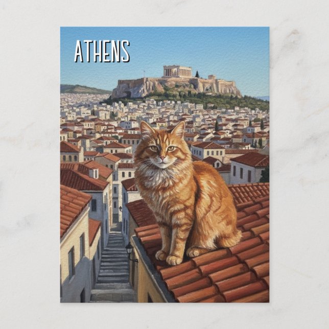 Athens Plaka Greece Travel Postcard (Front)