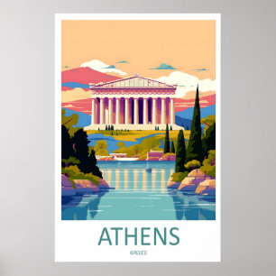 Athens Poster Travel Vintage Ski Park National