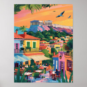 Athens Print Athens Illustration Greece Travel Pos