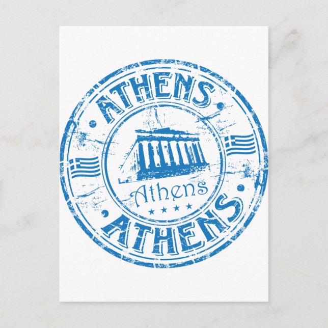 Athens Stamp Postcard (Front)