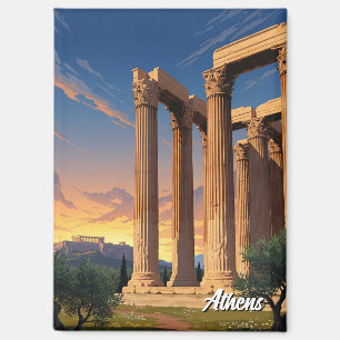 Athens Temple of Olympian Zeus Greece Travel Magnet