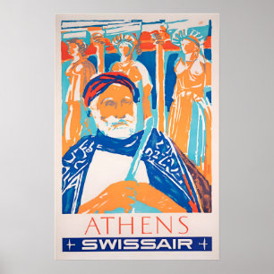 Athens Travel Poster Greece Art Greek Print Swissa