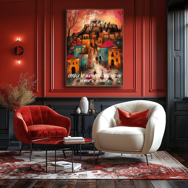 Athens Travel – Whimsical Illustrated Cityscape Poster (Creator Uploaded)